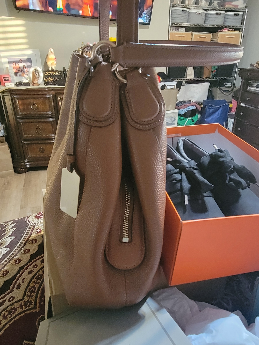Coach Pebbled Leather Hobo Bag in Brown - Picture 2 of 3